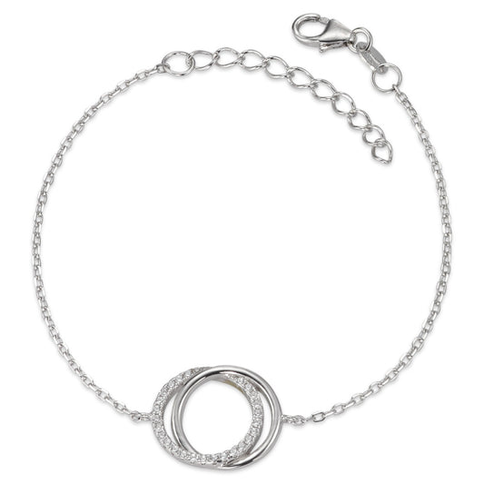 Bracelet Argent Zircone Rhodié 16-19 cm