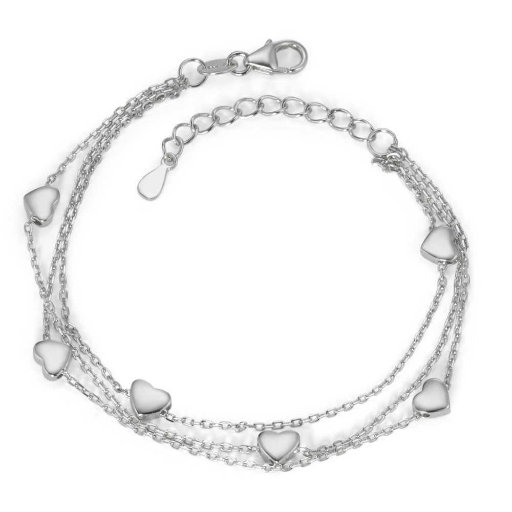 Bracciale Argento rodiato Cuore 16-19 cm