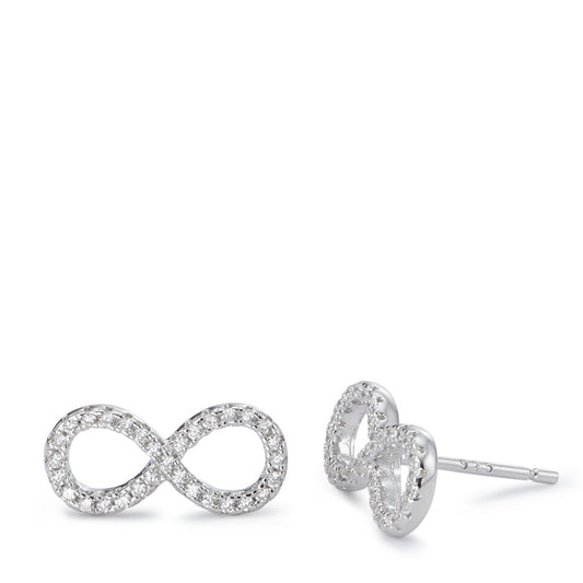 Clous d'oreilles Argent Zircone Rhodié Infini