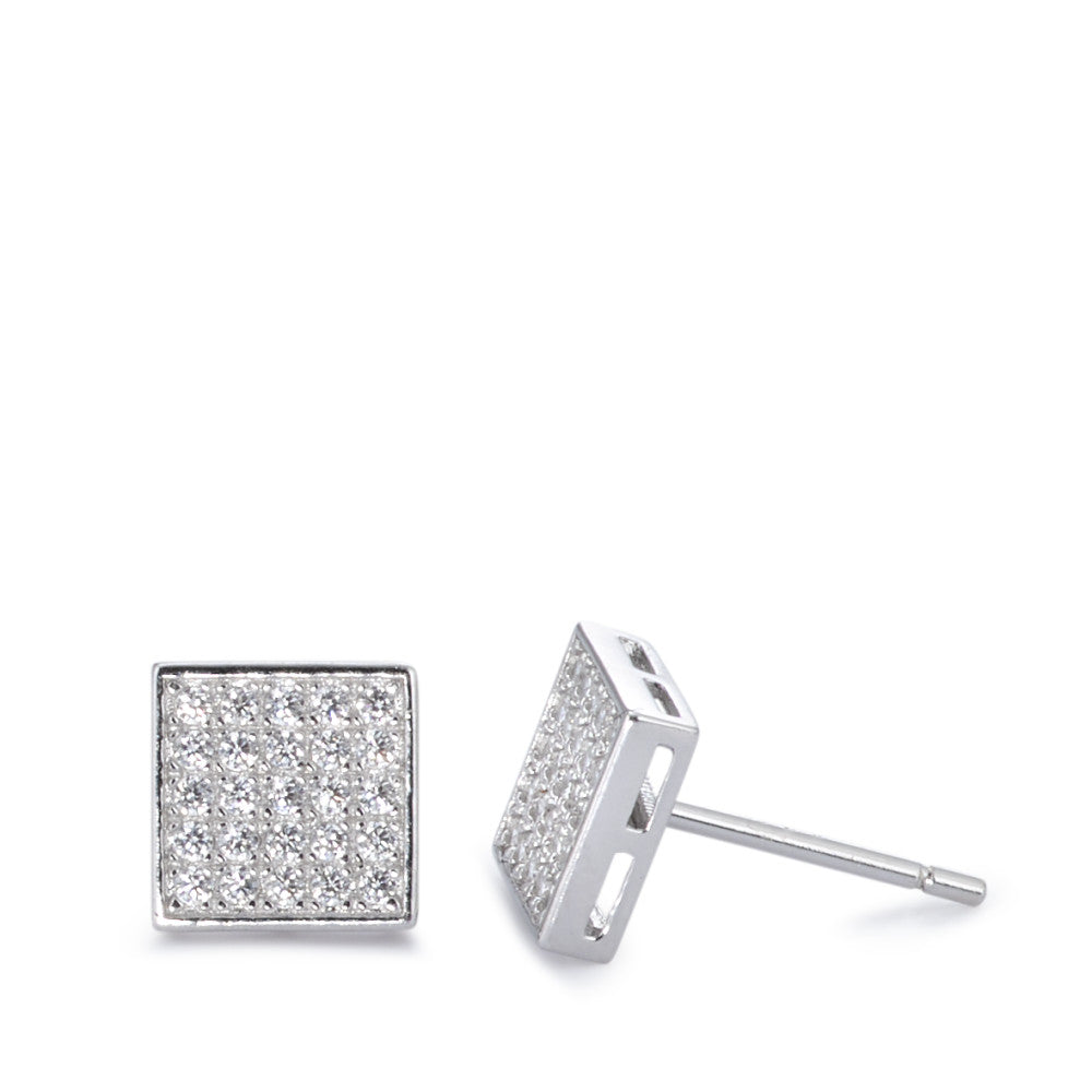 Clous d'oreilles Argent Zircone Rhodié