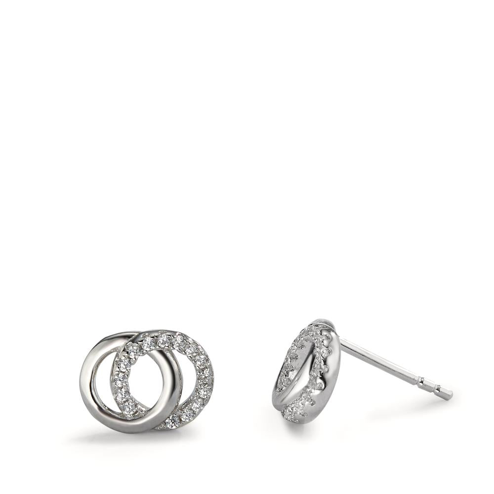 Clous d'oreilles Argent Zircone Rhodié