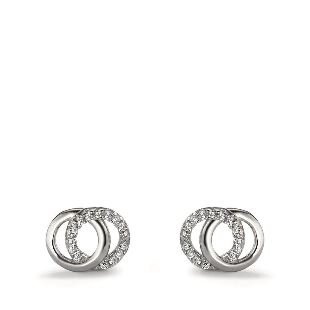 Clous d'oreilles Argent Zircone Rhodié