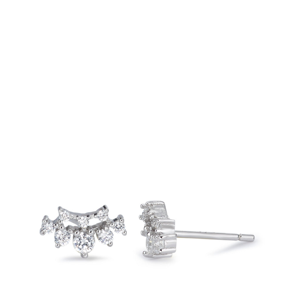 Clous d'oreilles Argent Zircone 16 Pierres Rhodié