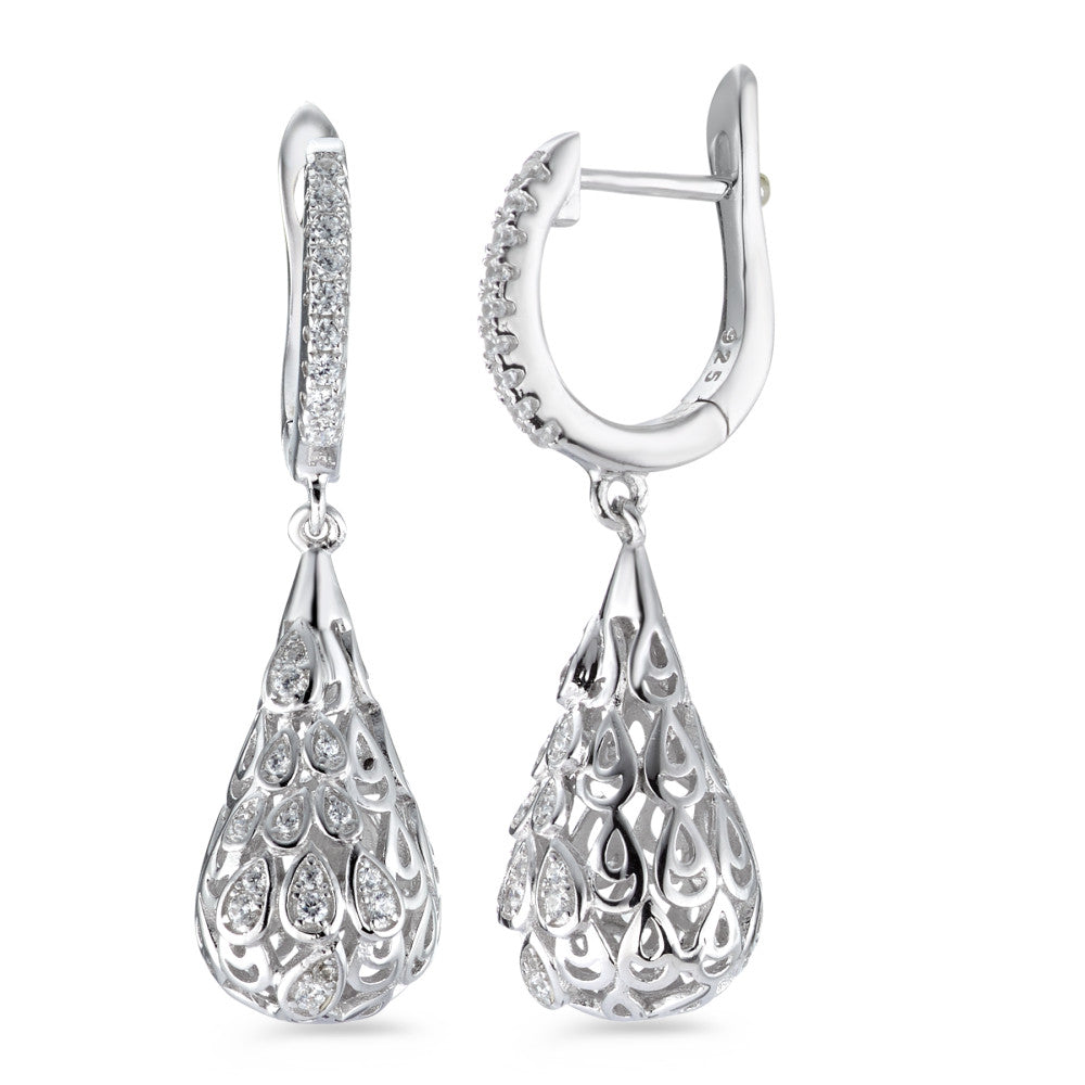 Pendant d'oreilles Argent Zircone Rhodié