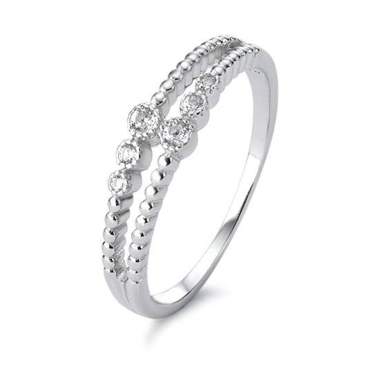 Bague Argent Zircone 6 Pierres Rhodié