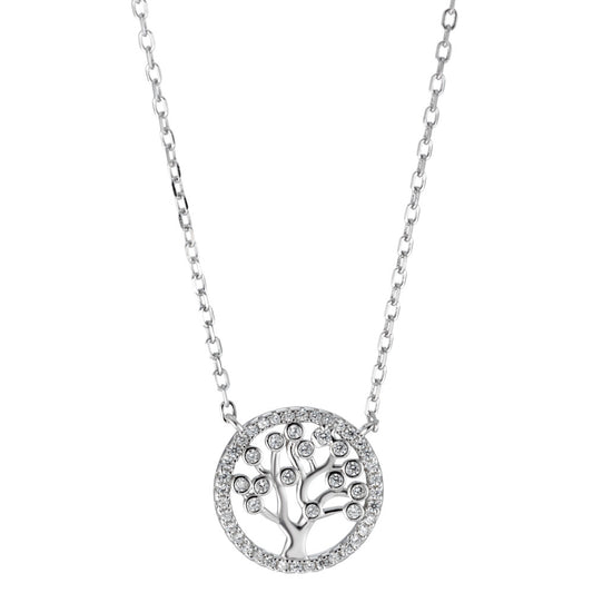 Collana Argento Zirconia rodiato Albero della vita 40-45 cm Ø14 mm