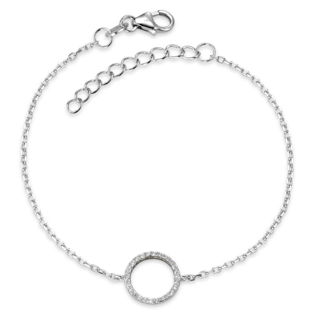 Bracciale Argento Zirconia rodiato 16-19 cm