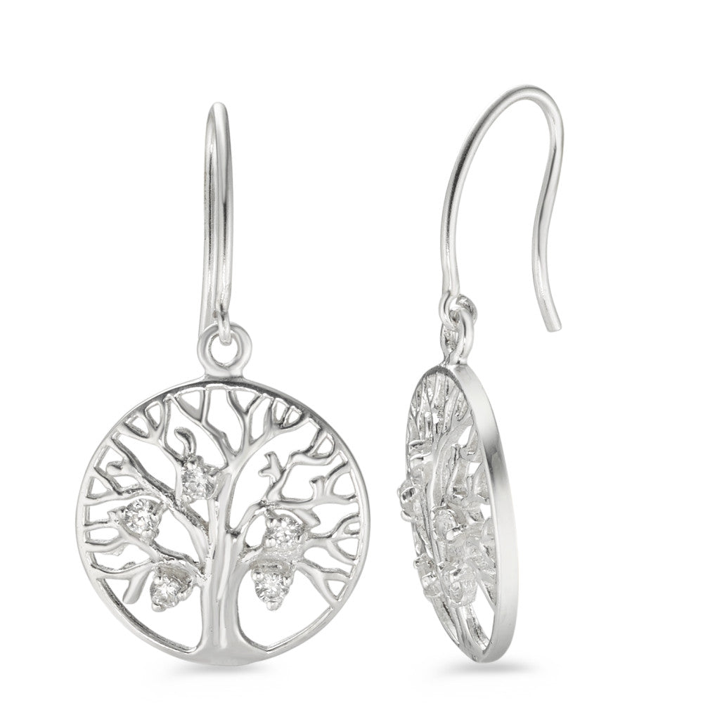 Pendant d'oreilles Argent Zircone 10 Pierres Argenté Arbre de la vie