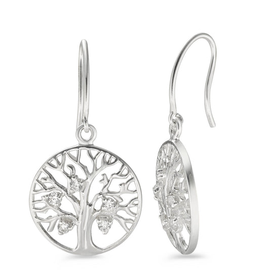 Pendant d'oreilles Argent Zircone 10 Pierres Argenté Arbre de la vie