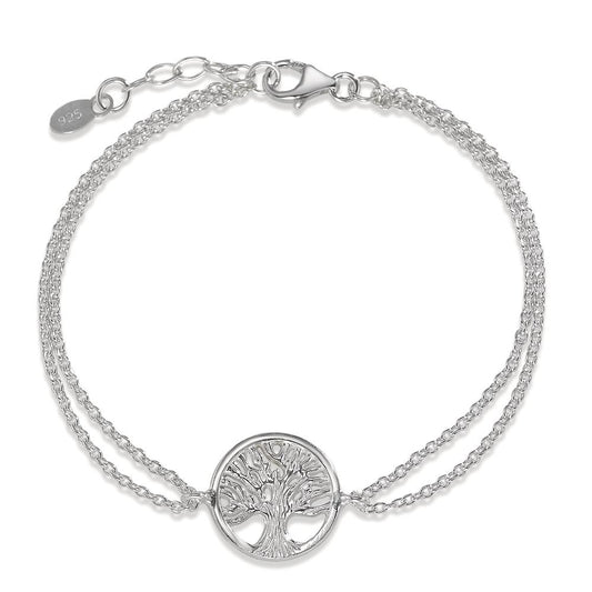 Bracelet Argent Rhodié Arbre de la vie 17-20 cm Ø15 mm