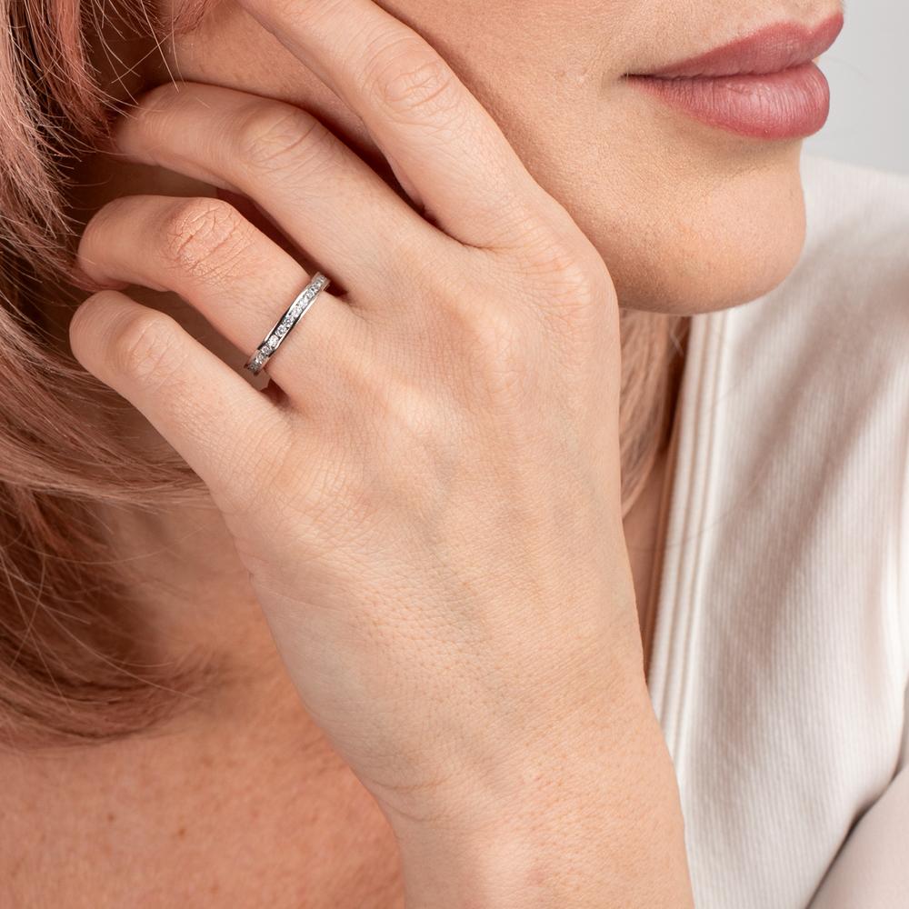 Bague d'éternité Acier inoxydable Zircone