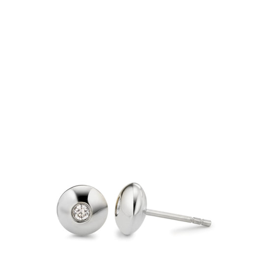 Clous d'oreilles Acier inoxydable Zircone 2 Pierres Ø8 mm