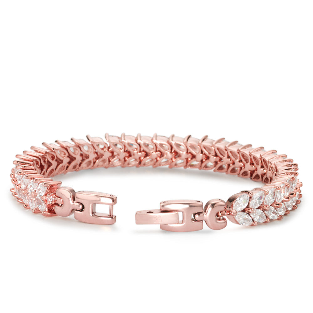 Bracelet Bronze Zircone rosé PVD 18.5 cm