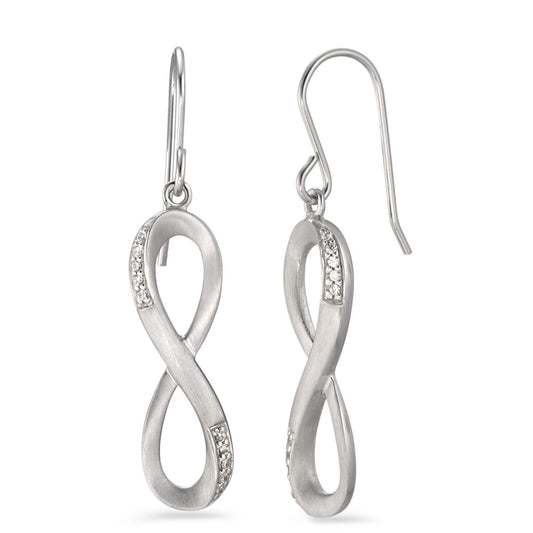 Pendant d'oreilles Argent Zircone Rhodié Infini