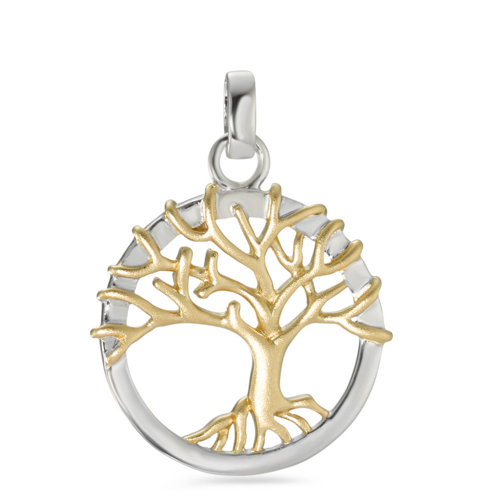 Pendentif Argent Plaqué or Arbre de la vie Ø23 mm