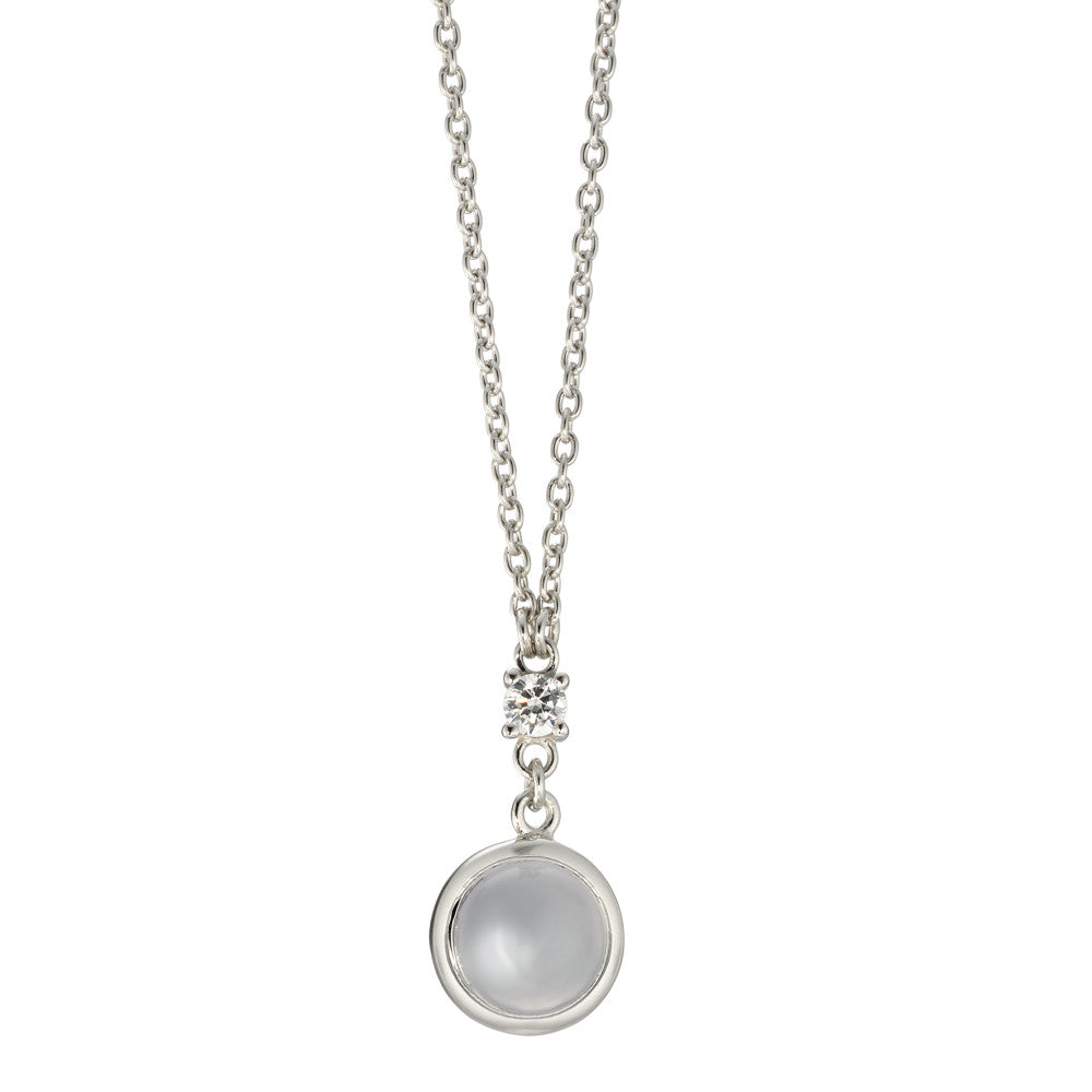 Collier Silber Chalcedon rhodiniert verstellbar Ø10 mm