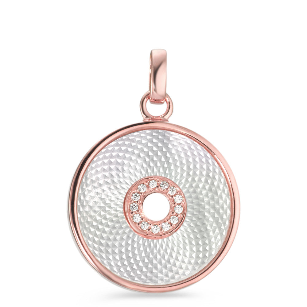 Pendentif Argent rosé Plaqué or nacre Ø21 mm