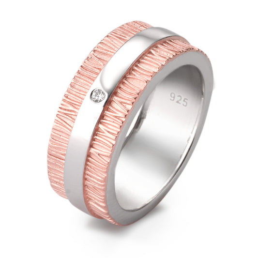 Fingerring Silber Zirkonia rosé vergoldet