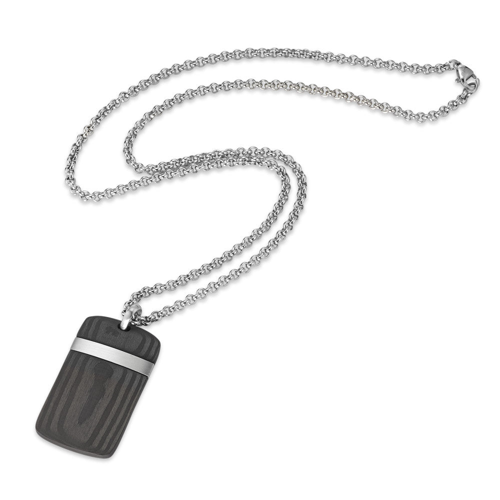 Chaînette avec pendentif Acier inoxydable, Carbone 50 cm