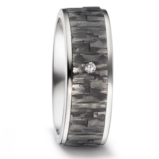 Partnerring Titan, Carbon Diamant 0.03 ct, w-si