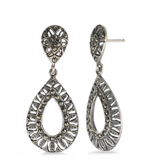 Orecchini Argento Marcasite patinato