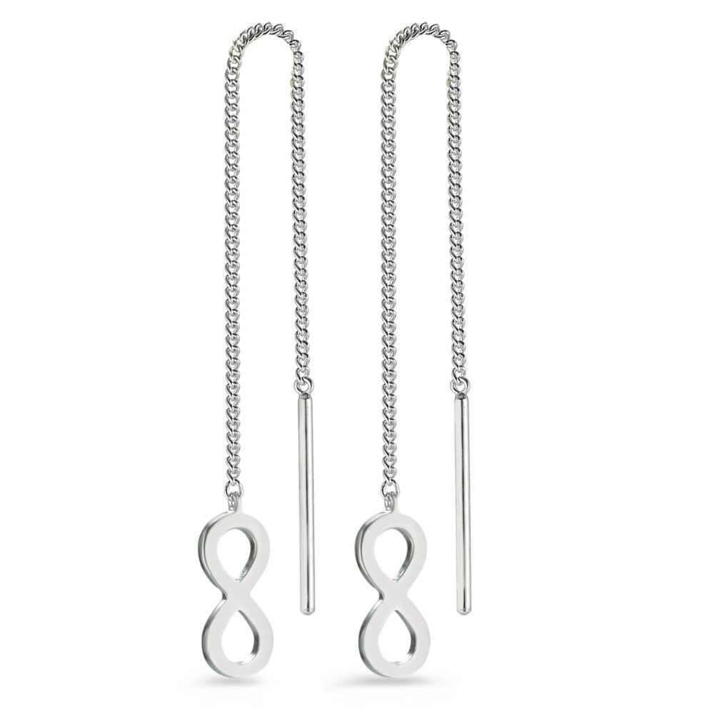 Boucles d'oreilles pendantes Argent Rhodié Infini