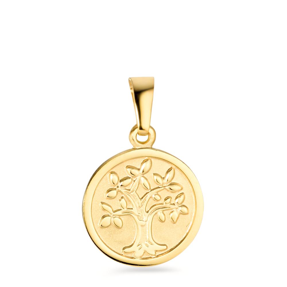 Pendentif avec gravure Or jaune 9K Arbre de la vie Ø12 mm