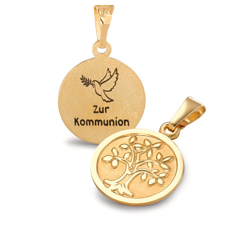 Pendentif avec gravure Or jaune 9K Arbre de la vie Ø12 mm