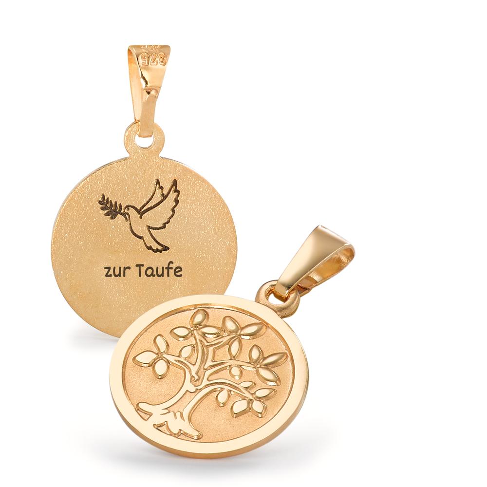 Pendentif avec gravure Or jaune 9K Arbre de la vie Ø12 mm