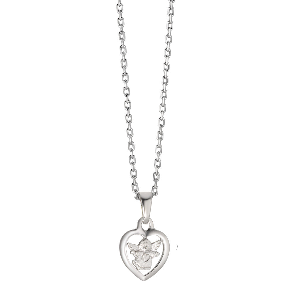 Chaînette avec pendentif Argent Rhodié Ange gardien 36-38 cm Ø10 mm