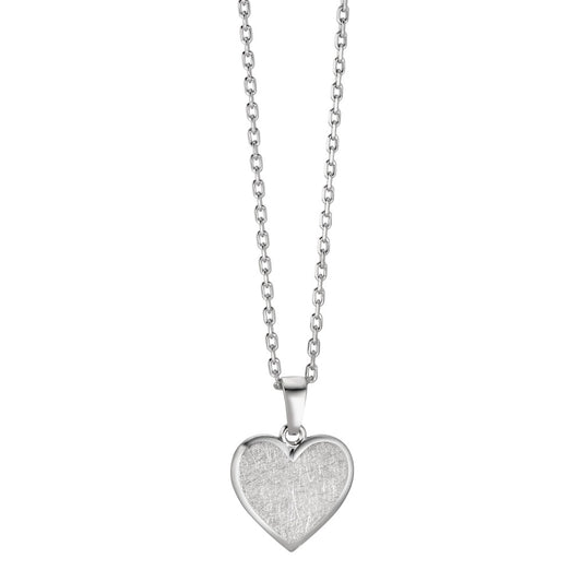 Chaînette avec pendentif Argent Rhodié Coeur 40-42 cm Ø12 mm