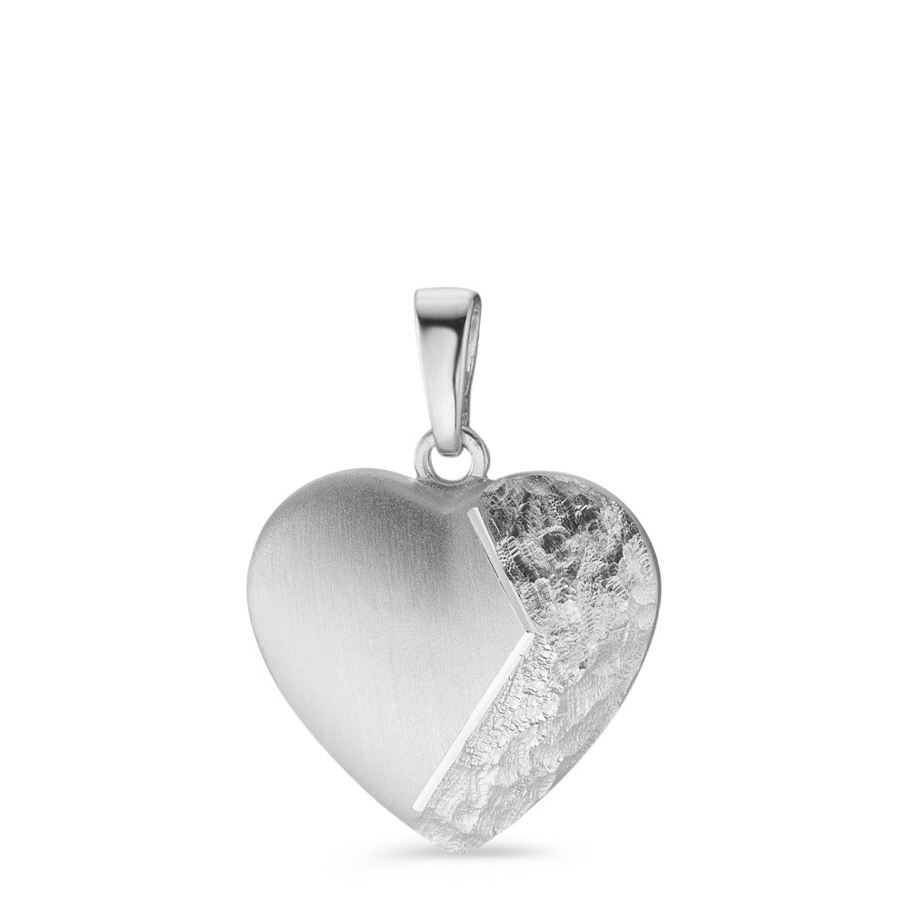 Pendentif avec gravure Argent Rhodié Coeur Ø15 mm