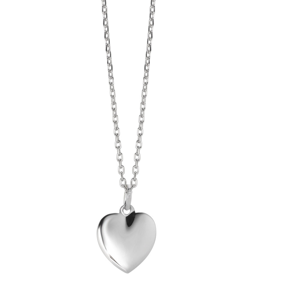 Chaînette avec pendentif Argent Rhodié Coeur 40-42 cm Ø12 mm