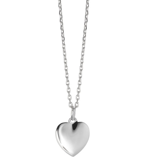 Chaînette avec pendentif Argent Rhodié Coeur 40-42 cm Ø12 mm