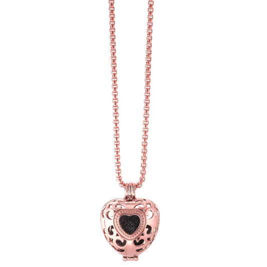 Chaînette avec pendentif Acier inoxydable rosé PVD Coeur 80 cm Ø24 mm