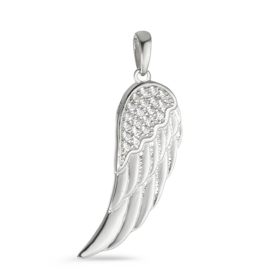 Pendentif Argent Zircone Rhodié Aile