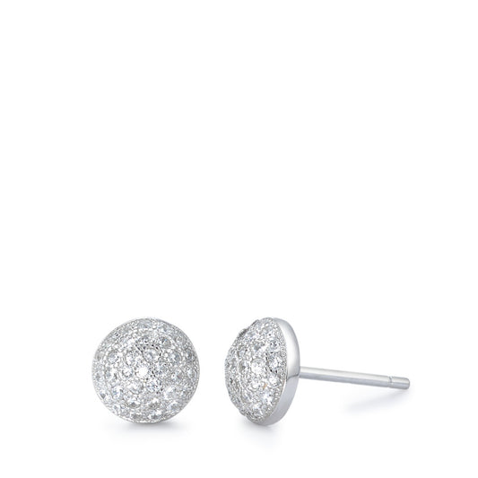 Clous d'oreilles Argent Zircone Rhodié Ø7 mm