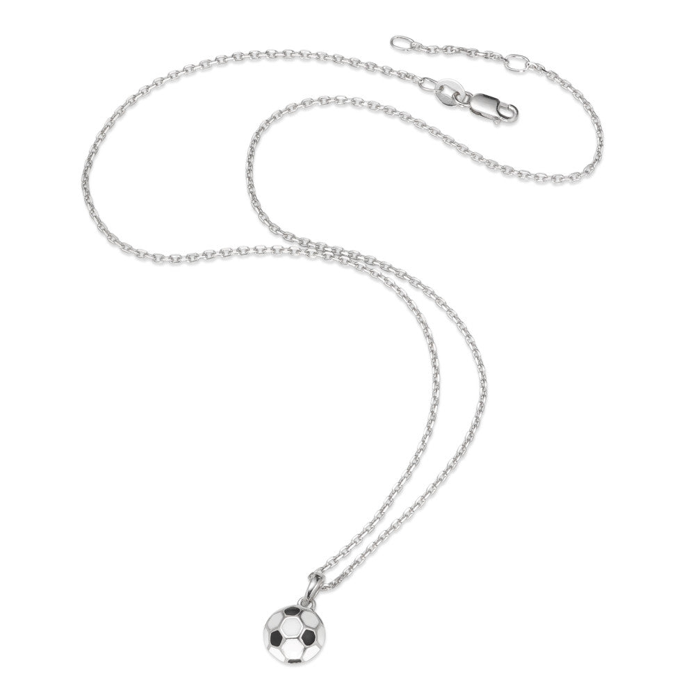 Chaînette avec pendentif Argent Rhodié Football 38-40 cm Ø9 mm