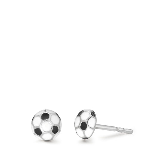 Clous d'oreilles Argent Rhodié Football Ø6 mm