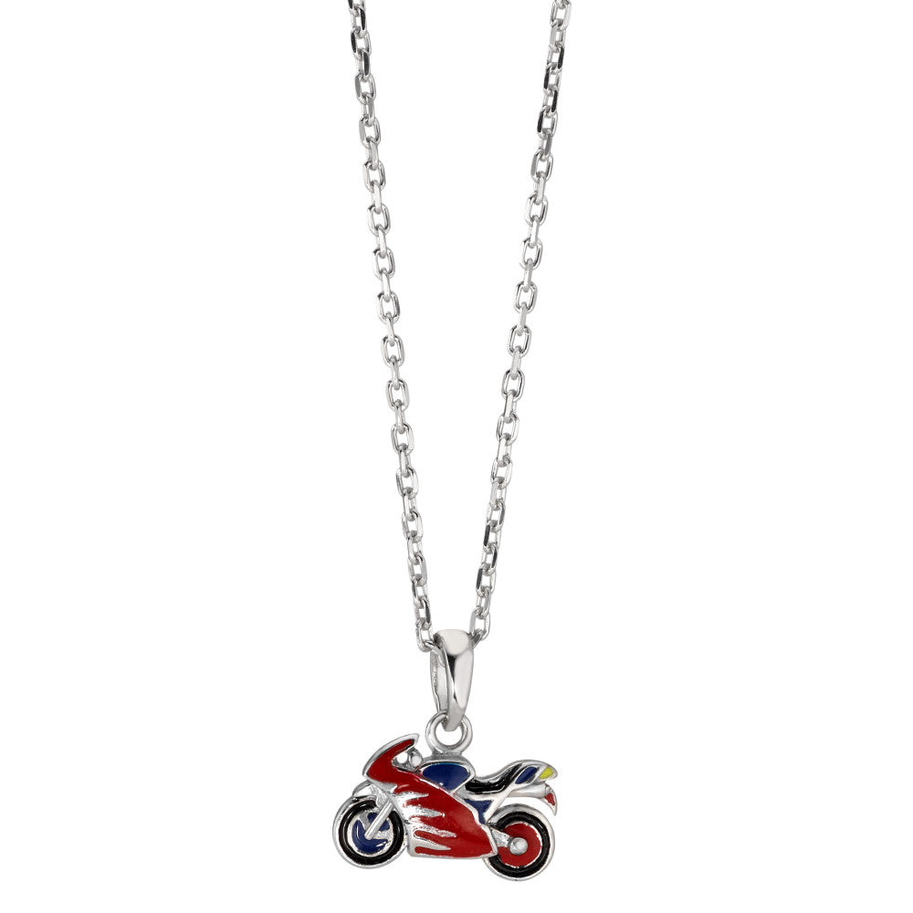 Chaînette avec pendentif Argent Rhodié Moto 38-40 cm