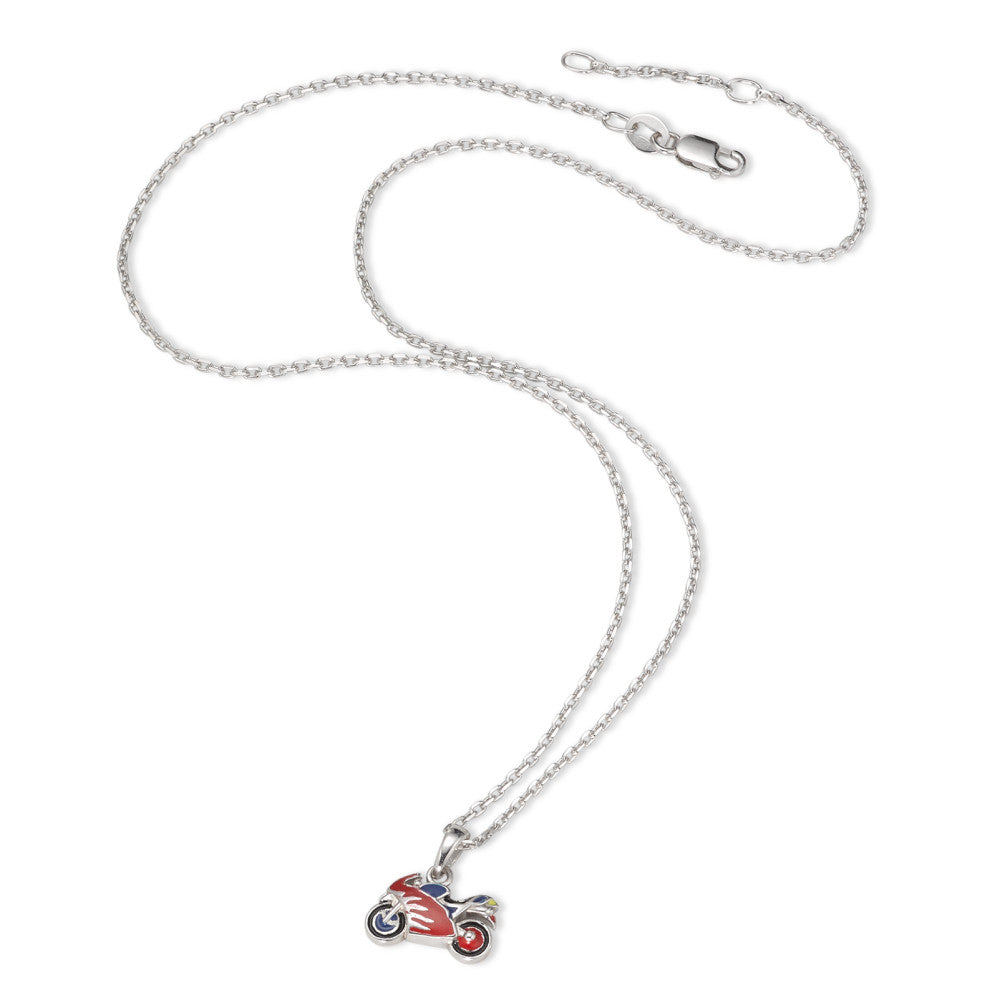 Chaînette avec pendentif Argent Rhodié Moto 38-40 cm