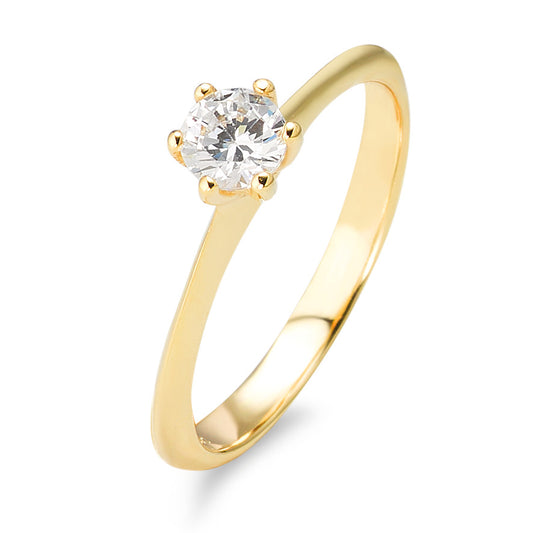 Solitär Ring 375/9 K Gelbgold Zirkonia Ø4.5 mm