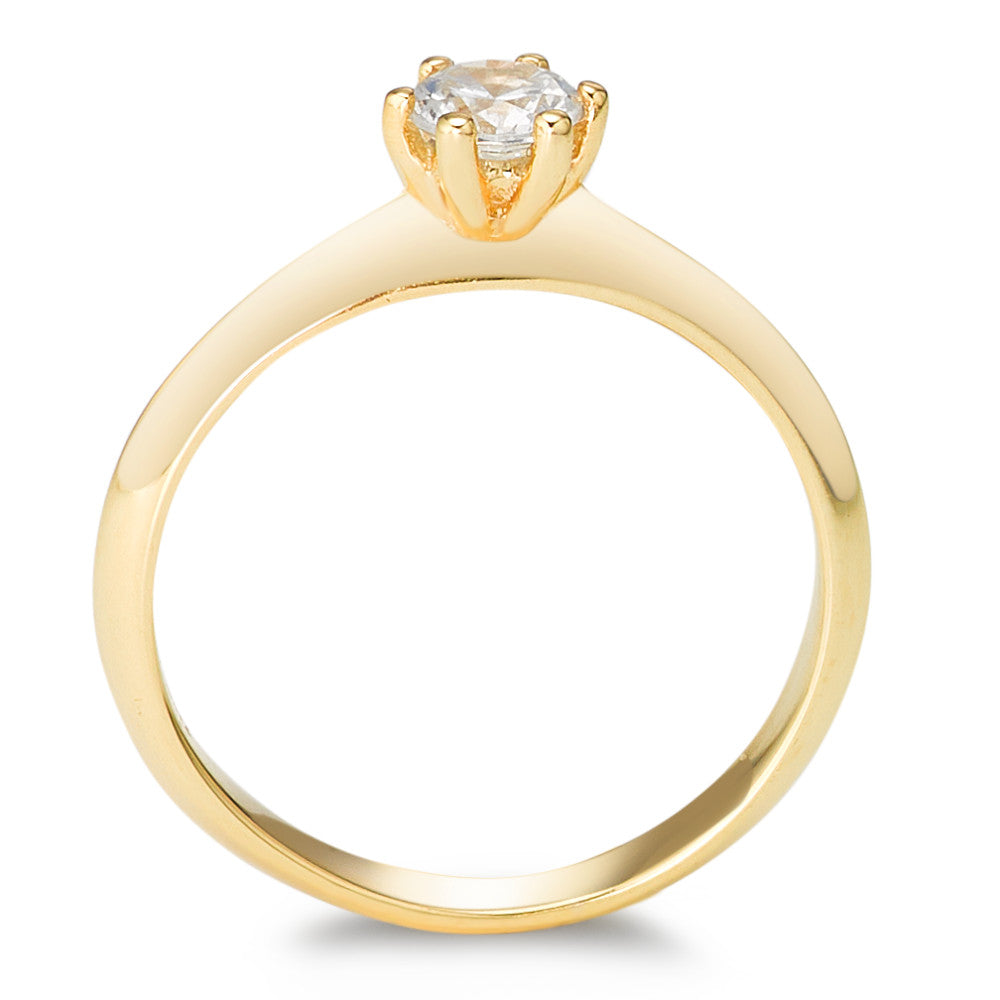 Anello solitario Oro giallo 375/9K Zirconia Ø4.5 mm