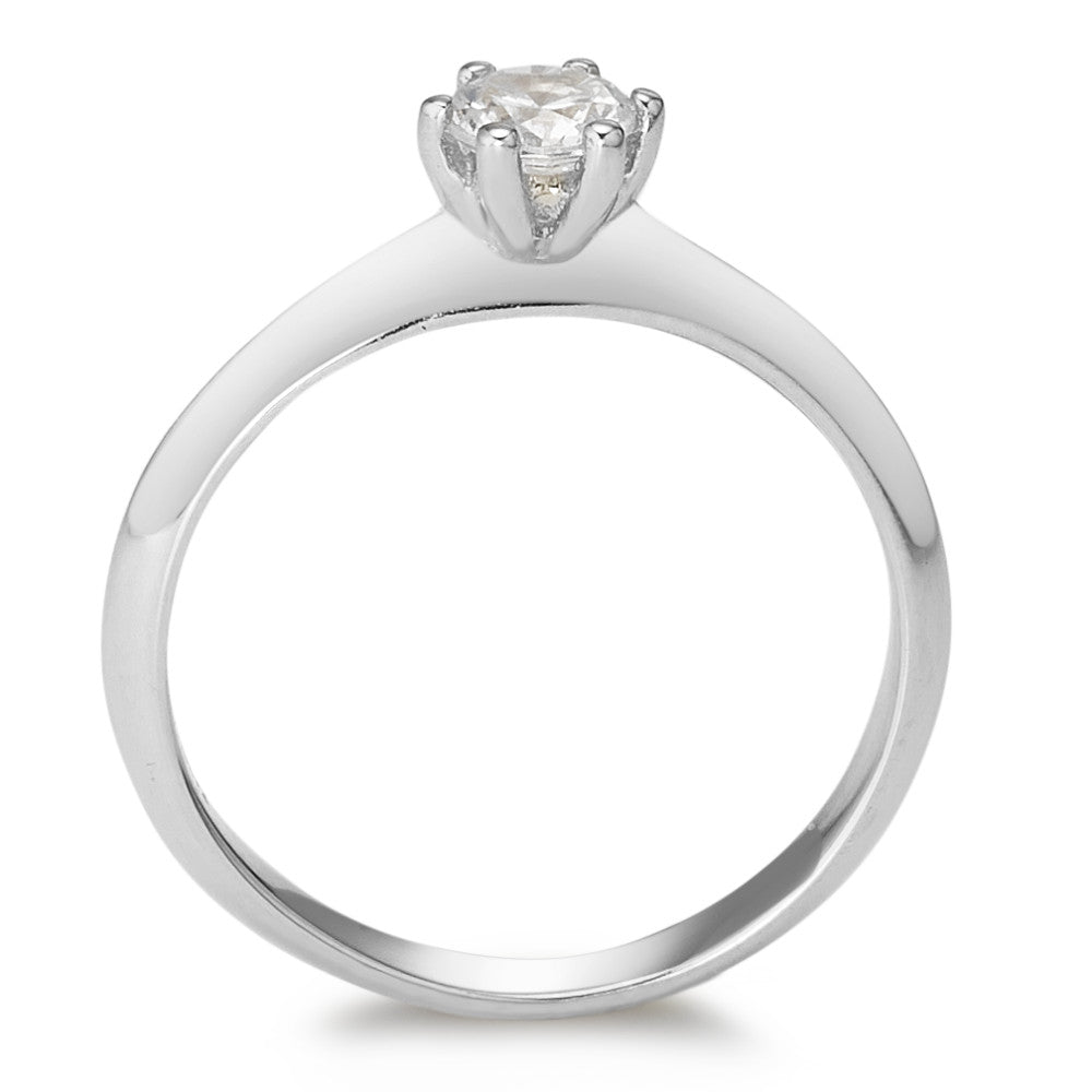 Anello solitario Oro bianco 375/9K Zirconia Ø4.5 mm