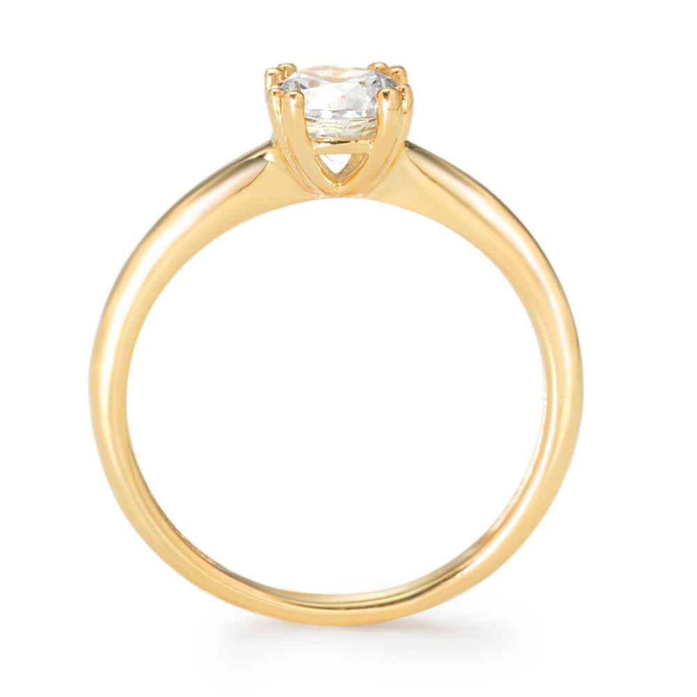 Bague solitaire Or jaune 9K Zircone Ø5.5 mm