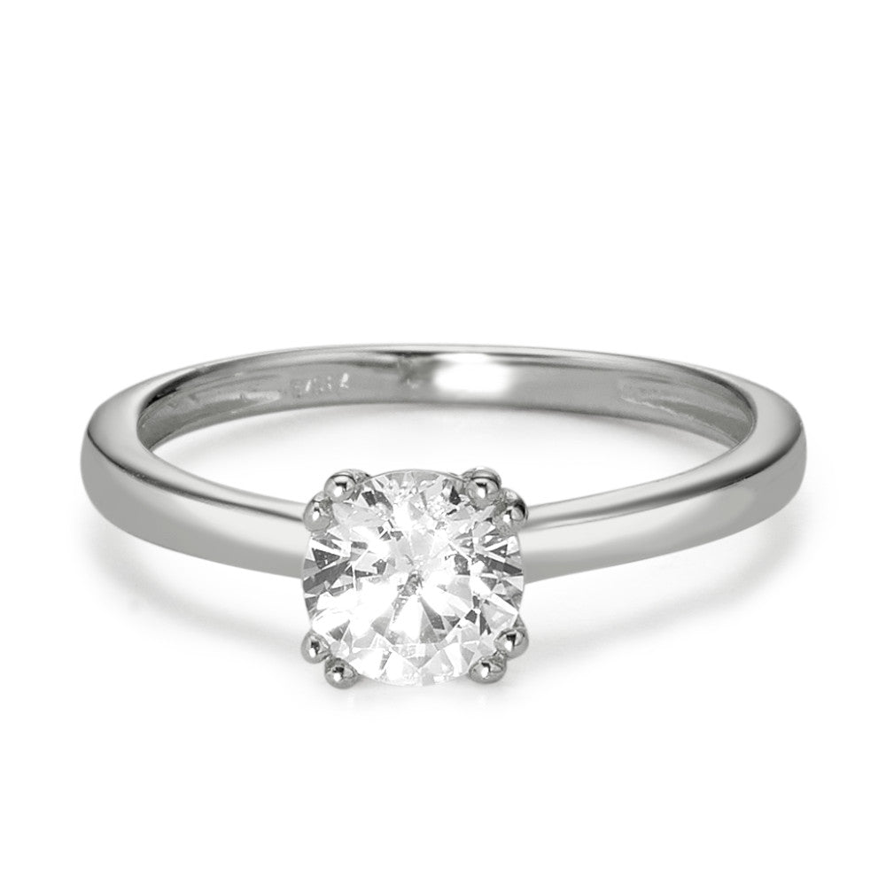 Solitär Ring 375/9 K Weissgold Zirkonia Ø5.5 mm