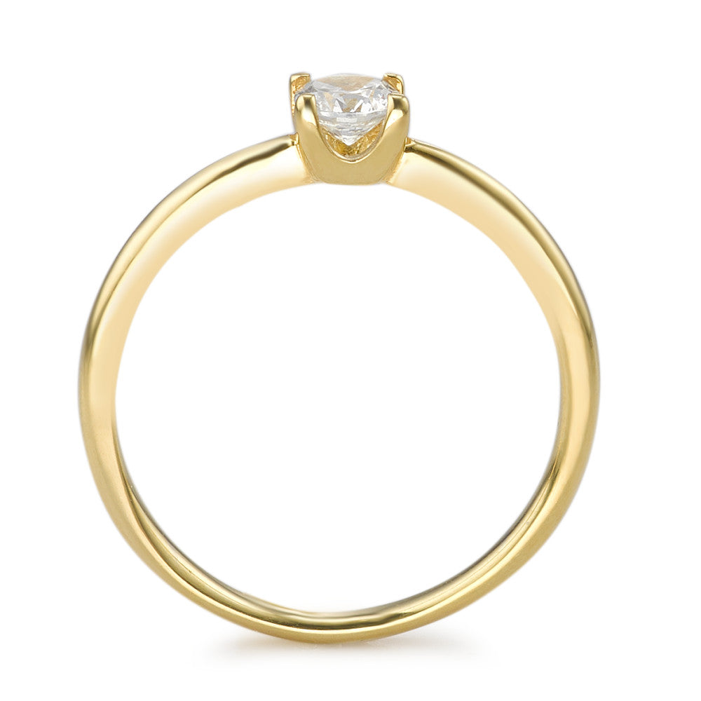 Anello solitario Oro giallo 375/9K Zirconia Ø3.8 mm