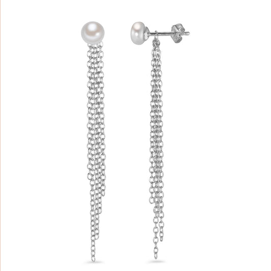 Clous d'oreilles Argent Rhodié perle d'eau douce