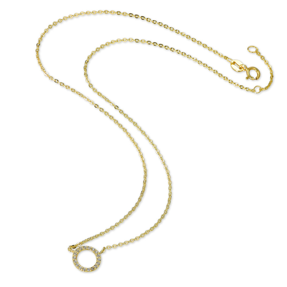 Collana Argento Zirconia dorato 38-40 cm Ø9.5 mm