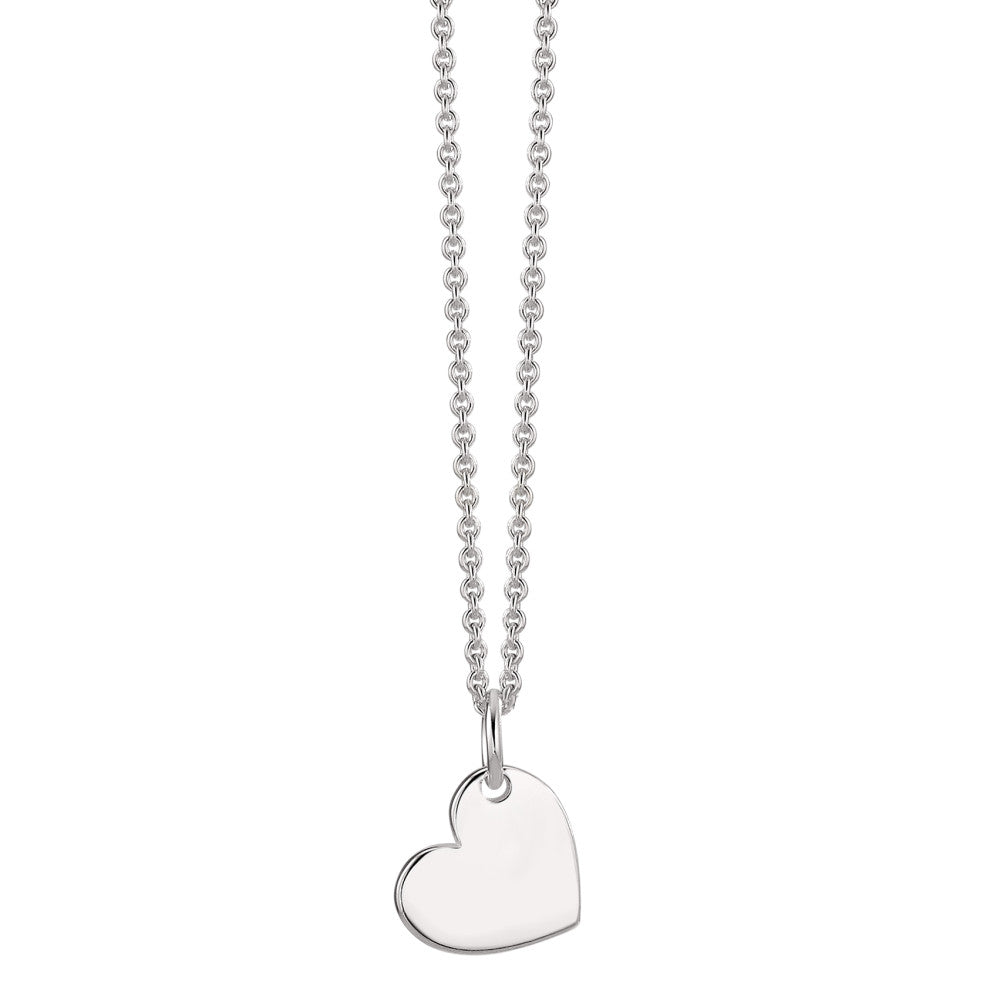 Chaînette avec pendentif Argent Coeur 42-47 cm Ø10 mm